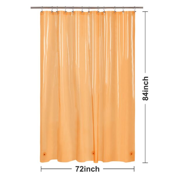 Barossa Design Extra Long Shower Curtain Liner with 3 Magnets - 72" x 84" XL, Waterproof PEVA Lightweight Shower Liner for Bathroom, PVC Free, Metal Grommets - Clear Orange, 72x84 - Image 7