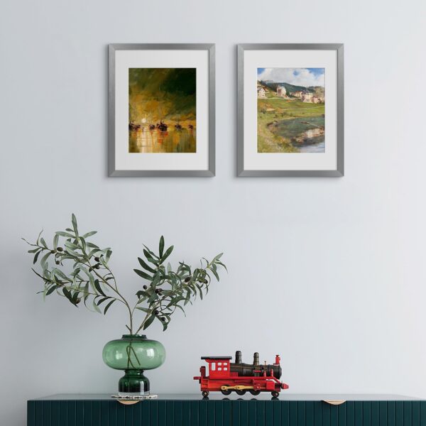 upsimples 11x14 Picture Frame, Display Pictures 8x10 with Mat or 11 x 14 Without, Wall Hanging Photo Frames, Metallic Gray, 1 Pack - Image 2