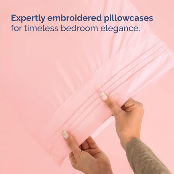 King Size 4 Piece Sheet Set - Comfy Breathable & Cooling Bed Sheets Set - Hotel Luxury Bedding for Women, Men, Kids, Teens, Boys & Girls - Deep Pockets, Ultra-Soft, Wrinkle Free - Oeko-Tex - Baby Pink - Image 6