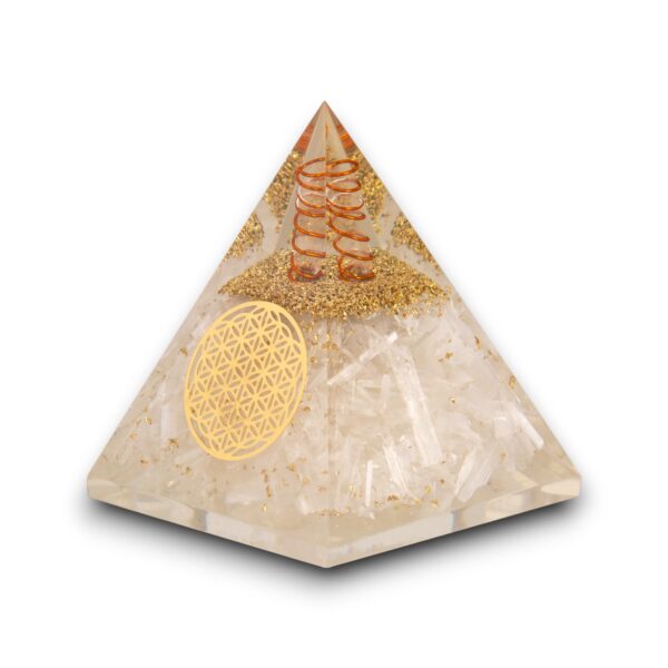 Agate Mart Selenite Orgonite Pyramids, Harnessing Clarity and Protection with Black Tourmaline Pendant - Image 2