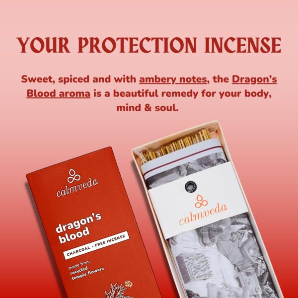 Peru Dragons Blood Incense Sticks - (80 Scented Sticks) Charcoal Free, Made from Upcycled Flowers | Sweet, Spicy & Ambery Notes | Protection Incense Sticks for Bad Energy Cleansing (Sangre de Grado) - Image 2