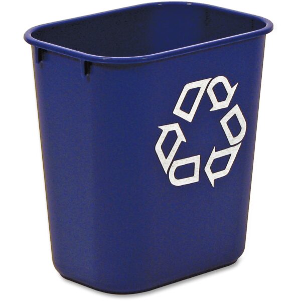 Rubbermaid Commercial Deskside Recycling Container, 3.4-Gallon, Blue, Small, Plastic, for Bedroom/Bathroom/Office, Fits Under Desk/Sink/Cabinet, Pack of 12 - Image 4
