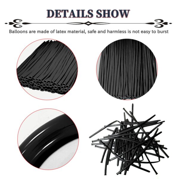 ZBYDNG Black Long Balloons Premium 260 Twisting Balloons Animals Magic for Birthday Kids Wedding Party Supply 100pcs - Image 2