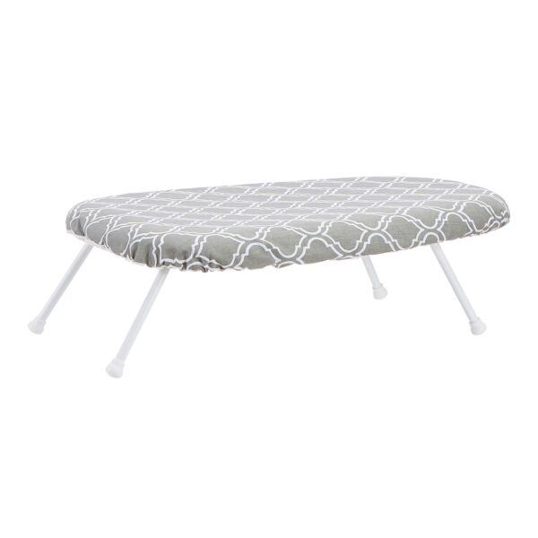 Amazon Basics Compact Tabletop Ironing Board with Folding Legs - Trellis Removable Cover, Chevron, 23.6"L x 7.1"W x 14.3"H