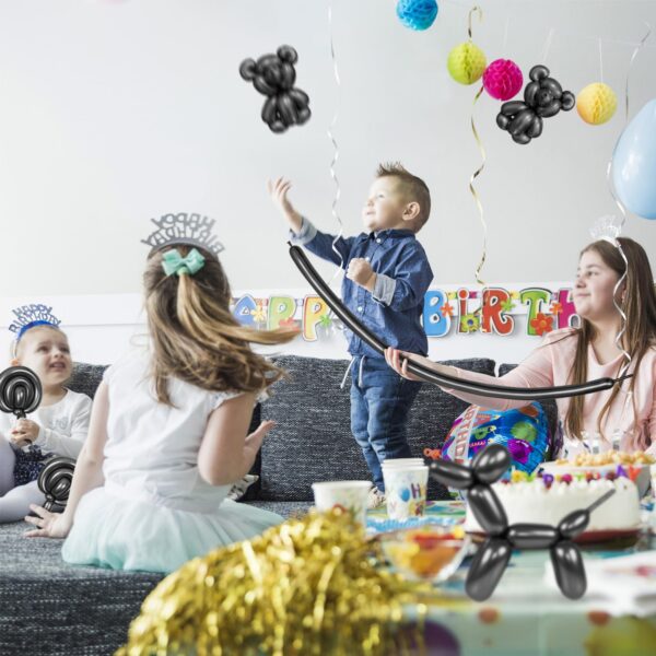 ZBYDNG Metallic Black Long Balloons Premium 260 Twisting Animals Magic Balloons for Birthday Kids Wedding Party Supply 100pcs - Image 6