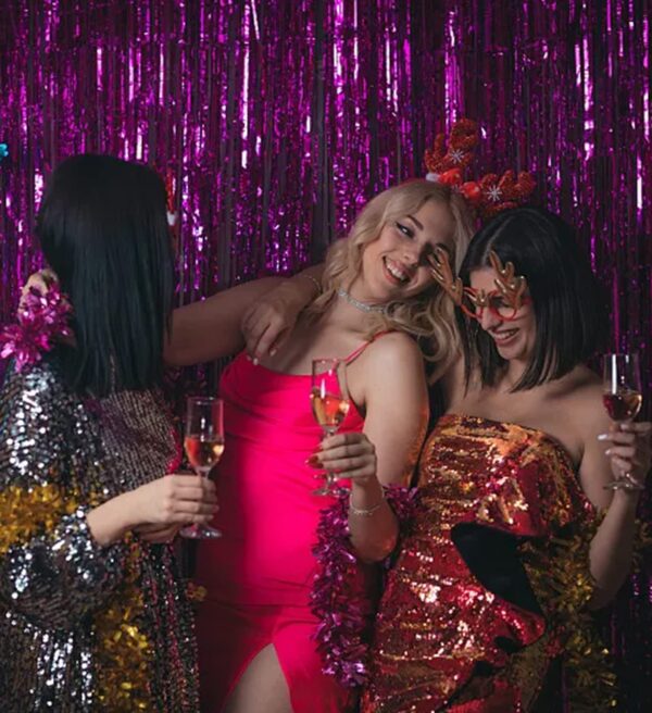 5 Pack Foil Curtain Backdrop Metallic Tinsel Foil Fringe Curtains Photo Booth Props for Birthday Wedding Engagement Baby Shower Bachelorette Christmas Holiday Celebration Party Decorations - Image 4