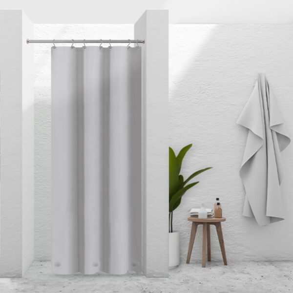Barossa Design Silver Gray Stall Shower Curtain Liner with 3 Magnets - 36" x 72" Waterproof PEVA Plastic Narrow Shower Liner Lightweight for Small Bathroom, Metal Grommets - Gray Silver
