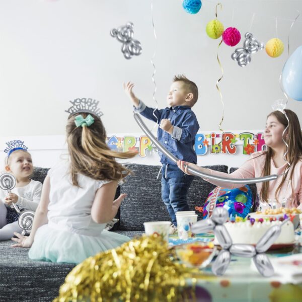 ZBYDNG Metallic Silver Long Balloons Premium 260 Twisting Magic Balloons for Birthday Kids Wedding Party Supply 100pcs - Image 6