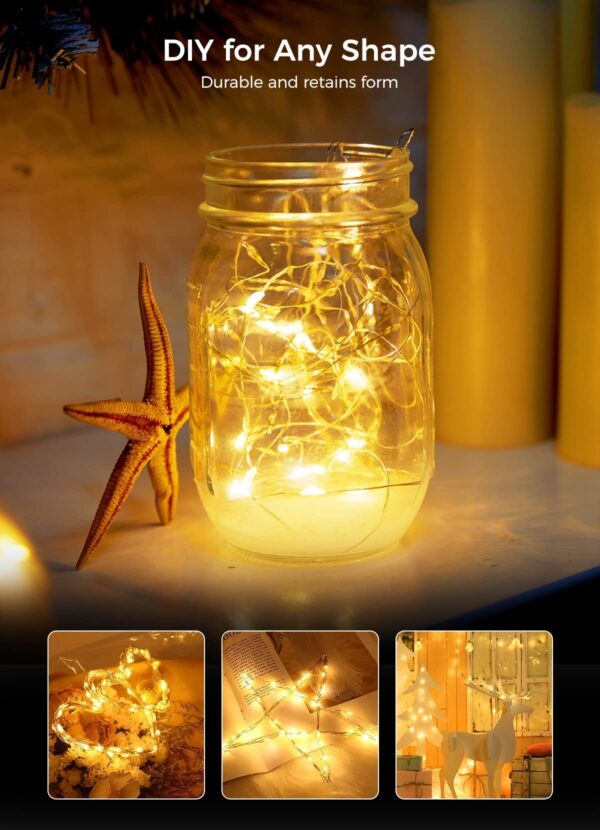Brightown 12 Pack Led Fairy Lights Battery Operated String Lights Waterproof Silver Wire 7 Feet 20 Led Firefly Starry Moon Lights for DIY Wedding Party Bedroom - Image 4
