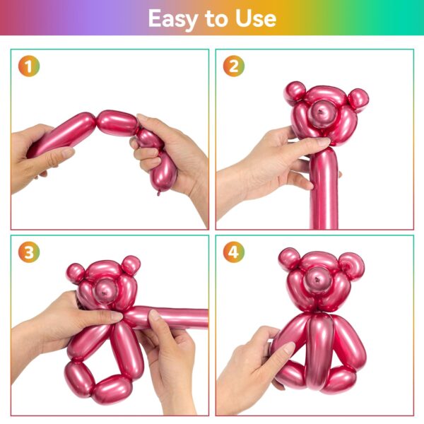 ZBYDNG Metallic Multi Long Balloons Premium 260 Twisting Animals Magic Balloons for Birthday Kids Wedding Party Supply 100pcs - Image 4