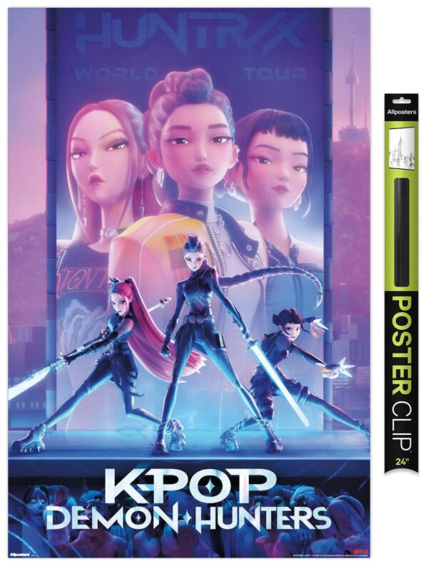 Trends International Netflix KPop Demon Hunters (2025) - One Sheet Wall Poster, 34L x 22.4W, Premium Poster & Clip Bundle