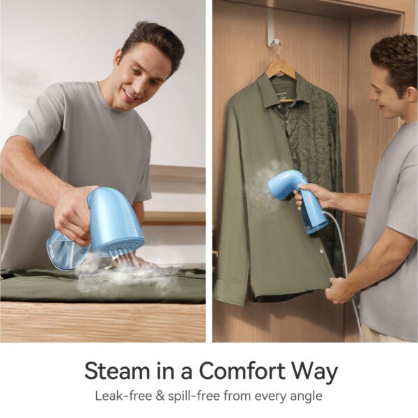 HiLIFE Steamer for Clothes, 1100W Clothes Steamer with Large 300ml Tank, Handheld Clothing Steamer, Fabric Wrinkle Remover, Portable & Compact Travel Size Garment Steamer ONLY FOR 120V (Blue) - Image 6