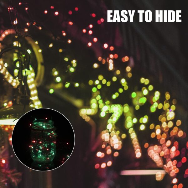 Brightown 12 Pack Led Fairy Lights Battery Operated String Lights Waterproof Silver Wire 7 Feet 20 Led Firefly Starry Moon Lights for DIY Wedding Party Bedroom Patio Christmas (12 Pack, Red & Green) - Image 3