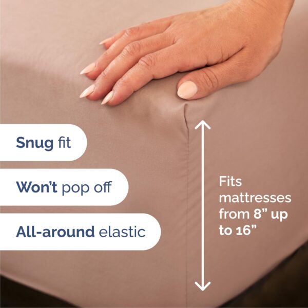 Queen Size 4 Piece Sheet Set - Comfy Breathable & Cooling Bed Sheets Set - Hotel Luxury Bedding for Women, Men, Kids, Teens, Boys & Girls - Deep Pockets, Ultra-Soft, Wrinkle Free - Oeko-Tex - Mauve - Image 3