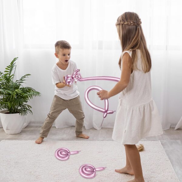 ZBYDNG Metallic Pink Long Balloons Premium 260 Twisting Animals Magic Balloons for Birthday Kids Wedding Party Supply 100pcs - Image 7