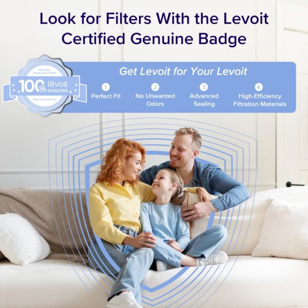 LEVOIT Air Purifiers for Home Bedroom, HEPA Sleep Mode, AHAM VERIFIDE, Smart WiFi for Home Large Room, Quiet Cleaner for Pet Hair, Allergies, Dust, Smoke, Pollon, Alexa Control, Core300S-P, White - Image 5