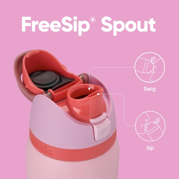 Owala FreeSip Insulated Stainless Steel Water Bottle with Straw for Sports and Travel, BPA-Free Sports Water Bottle, 32 oz, Pink, Angel Food Cake - Image 2