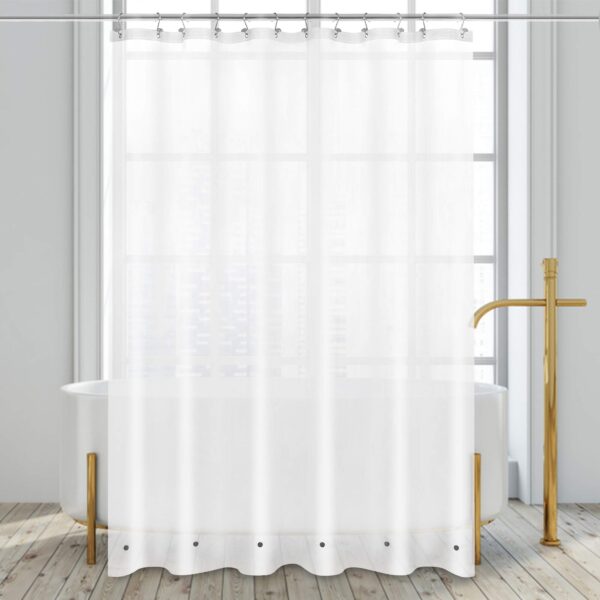 Barossa Design Long Shower Curtain Liner with 6 Magnets - 72" x 78", Waterproof PEVA Shower Liner for Bath Tub, PVC Free, Metal Grommets - Frost, 72x78 - Image 4