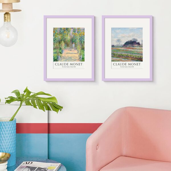 upsimples 12x16 Picture Frame, Display Pictures 8.5x11 with Mat or 12 x 16 Without, Wall Hanging Poster Frames, Purple, 1 Pack - Image 2