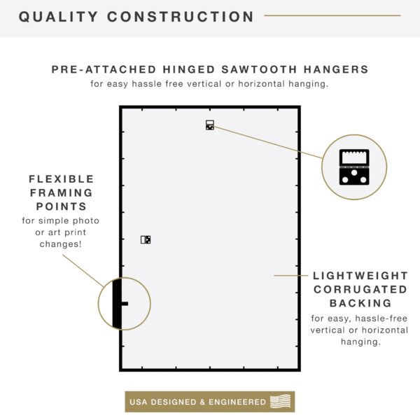 MCS Trendsetter Movie Poster Frame 27x40 Black High-Gloss, Vertical & Horizontal Wall Hanging Large Picture Frame for Photos, Artwork & Custom Posters (1-Pack) - Image 7