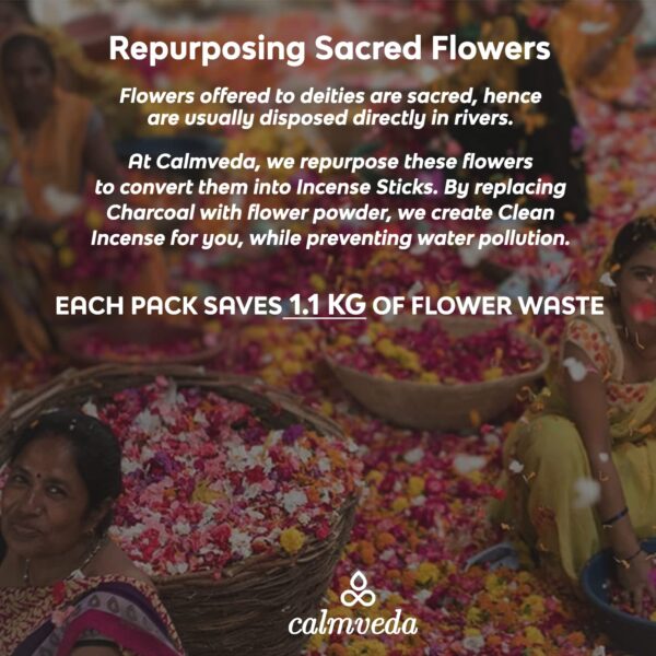 Calmveda Church Frankincense and Myrrh Incense - (80 Sticks) Charcoal Free Incense, Made from upcycled Flowers | Used as Spiritual Healing Incense in Church (Handmade Olibanum Incense) - Image 7