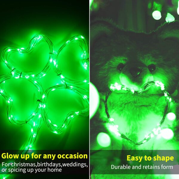 Brightown 12 Pack St. Patrick's Day LED Fairy Lights Battery Operated String Lights Waterproof Silver Wire 7 ft 20 LED Firefly Starry Moon Lights for DIY Wedding Party Bedroom Patio - Image 3