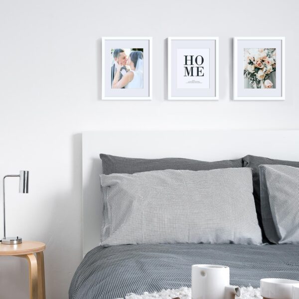 upsimples 11x14 Picture Frame, Display Pictures 8x10 with Mat or 11x14 Without Mat, Wall Hanging Photo Frame, White, 1 Pack - Image 2