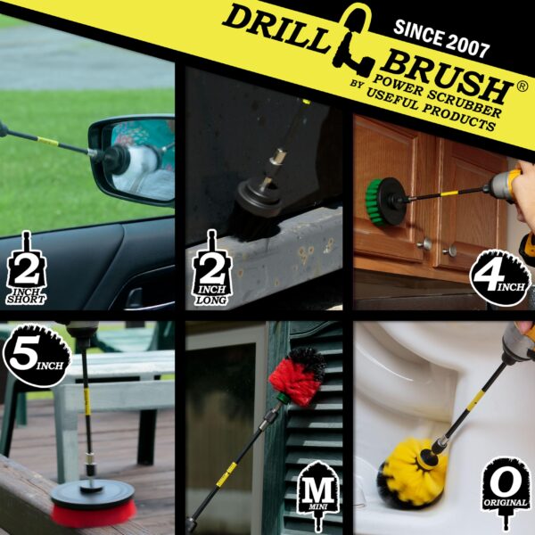 Ultimate Drillbrush Variety Kit with Long Reach Extension - Power Scrubber - Glass Cleaner - Bathroom Accessories - Shower Cleaner - Kitchen Accessories - Deck Brush – Grout Cleaner - Garden Statues - Image 2