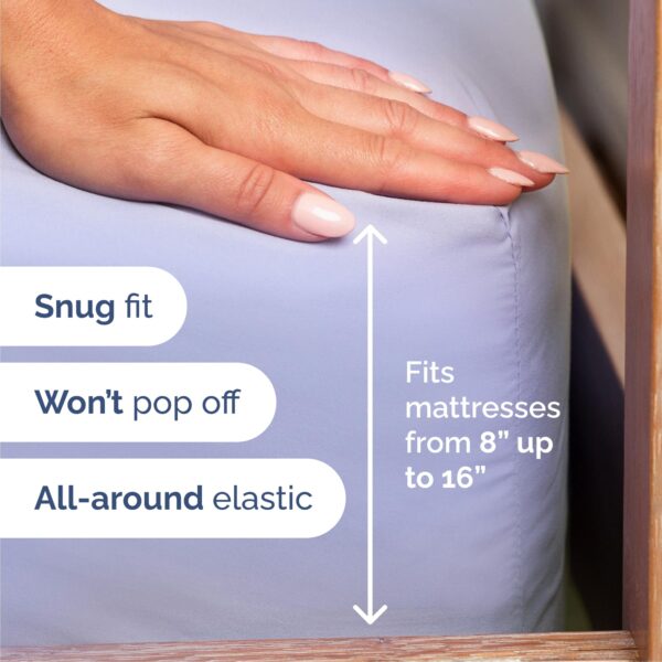 Cal King Size 4 Piece Sheet Set - Comfy Breathable & Cooling Bed Sheets Set - Hotel Luxury Bedding for Women, Men, Kids, Teens, Boys & Girls - Deep Pockets, Soft, Wrinkle Free - Oeko-Tex - Lavender - Image 3