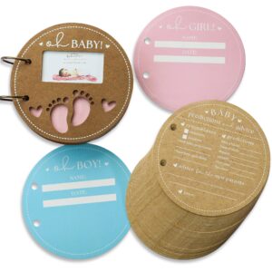 Baby Shower Prediction Card Book Keepsake Circle Shaped, By Kate Aspen Advice Cards, Best Wishes, Baby Shower Decoration, Gender Neutral Baby Shower Game & Party Activity