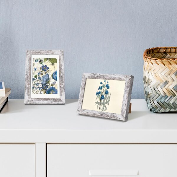 upsimples 4x6 Picture Frame, Display Pictures 3.5x5 with Mat or 4 x 6 Without, Wall Hanging Photo Frames, Rustic White, 1 Pack - Image 2