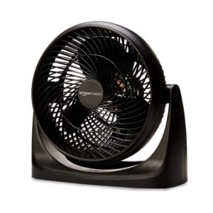 Amazon Basics Air Circulator Fan, Desk Fan for Bedroom, Home and Office, With 90-Degree Tilt Head, 3 Speed Settings, Lightweight (4.2 LBS), 70 Watts, Black, 14.8"Wx7.6"Dx14.1"H