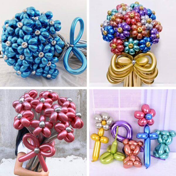 ZBYDNG Metallic Multi Long Balloons Premium 260 Twisting Animals Magic Balloons for Birthday Kids Wedding Party Supply 100pcs - Image 5