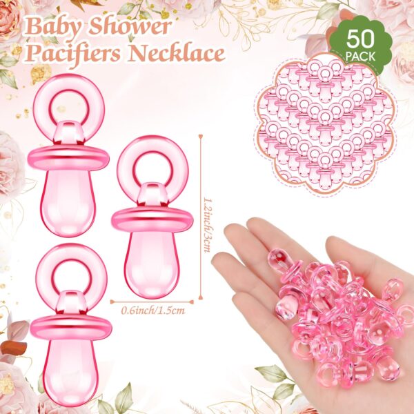 Thyle 51 Pcs Pacifier Hunt Baby Shower Games Include Hunt Sign and 50 Acrylic Pacifiers for Baby Shower Game Decoration Gift Sets Gender Reveal Party Decor(Flower) - Image 3