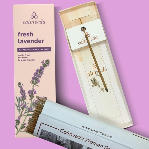 Fresh Lavender Incense for Calming - 80 Charcoal Free Incense Sticks, Made from Upcycled Flowers | Organic Incense Sticks Non Toxic | Use for Relaxation & Improves Sleep - Image 4