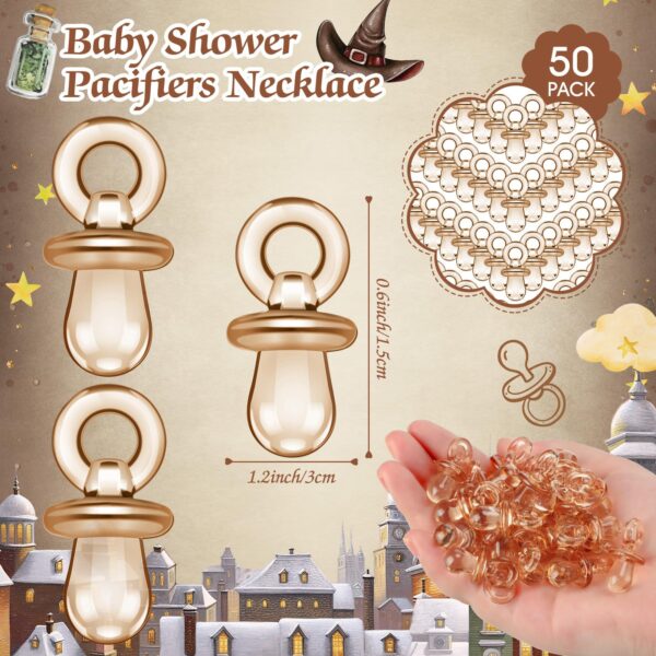 Thyle 51 Pcs Pacifier Hunt Baby Shower Games Include Hunt Sign and 50 Acrylic Pacifiers for Baby Shower Game Decoration Gift Sets Gender Reveal Party Decor(Magical Wizard) - Image 3