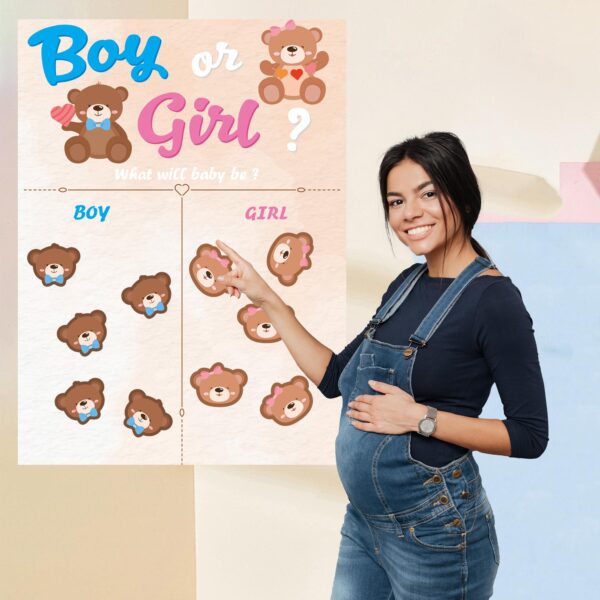 MISS FANTASY Bear Gender Reveal Decorations - Voting Gender Reveal Games Gender Reveal Ideas Gender Reveal Decorations, Baby Gender Reveal Decorations Boy or Girl Gender Reveal Party Decor Supplies - Image 7