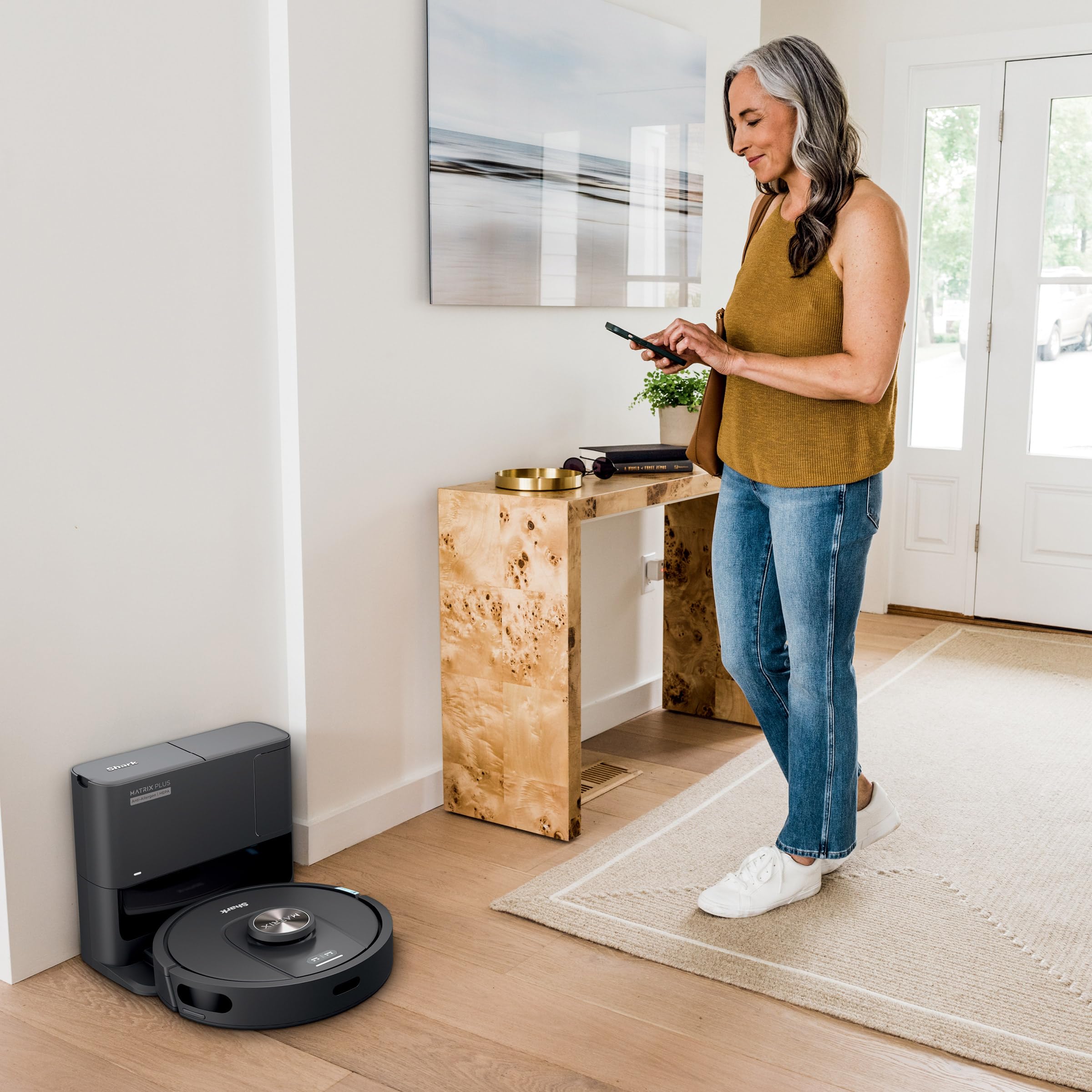 Shark UR2360S Ultra Robot Vacuum, with Matrix Clean, Precision Mapping, 30-Day Capacity HEPA Bagless Self Empty Base, Self-Cleaning Brushroll Perfect for Pet Hair, WiFi, Black (Renewed) - Image 3