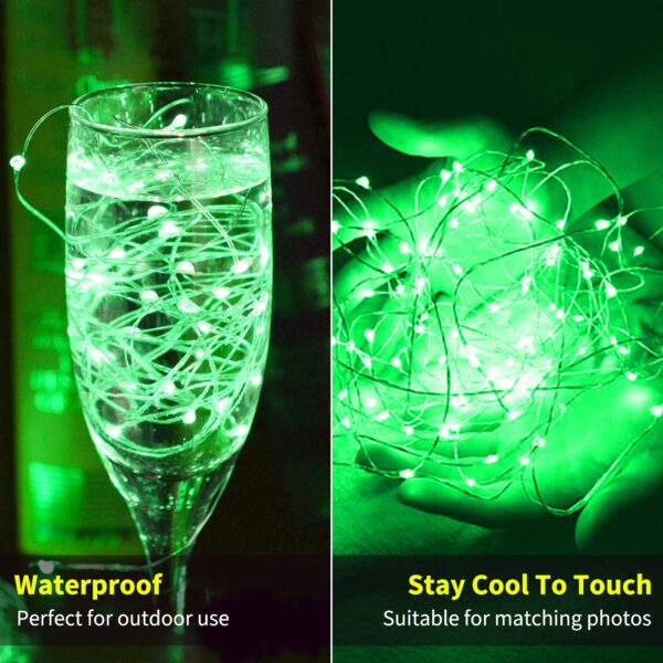 Brightown 12 Pack St. Patrick's Day LED Fairy Lights Battery Operated String Lights Waterproof Silver Wire 7 ft 20 LED Firefly Starry Moon Lights for DIY Wedding Party Bedroom Patio - Image 2