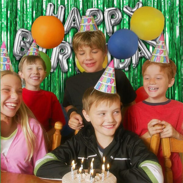 5 Pack Foil Curtain Backdrop Green Metallic Tinsel Foil Fringe Curtains Photo Booth Props for Birthday Wedding Engagement Baby Shower Bachelorette Christmas Holiday Celebration Party Decorations - Image 4