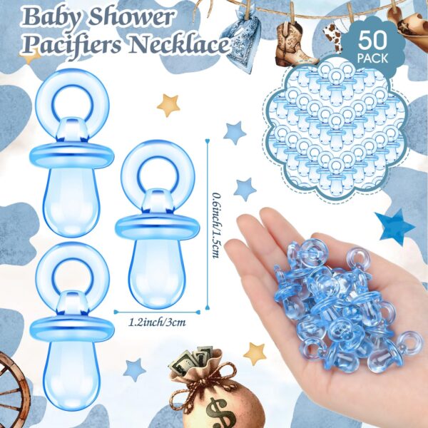 Thyle 51 Pcs Pacifier Hunt Baby Shower Games Include Hunt Sign and 50 Acrylic Pacifiers for Baby Shower Game Decoration Gift Sets Gender Reveal Party Decor(Cowboy) - Image 2