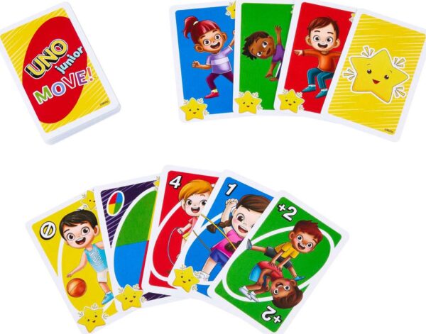 Mattel Games ​UNO Junior Move! Card Game for Kids Featuring Active Play, Simple Rules, 3 Levels of Play & Matching - Image 3