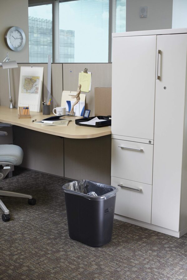 Rubbermaid Commercial Products Resin Wastebasket/Trash Can, 7-Gallon/28-Quart, Gray, Plastic, for Bedroom/Bathroom/Office, Fits Under Desk/Sink/Cabinet - Image 2