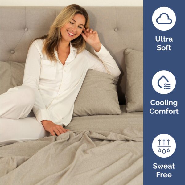 Twin Size 3 Piece Sheet Set - Comfy Breathable & Cooling Bed Sheets Set - Hotel Luxury Bedding for Women, Men, Kids, Teens, Boys & Girls - Deep Pockets, Soft & Wrinkle Free - Beige (Heathered Sheets) - Image 4