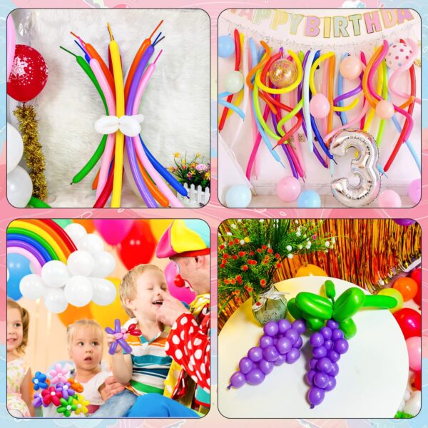 ZBYDNG Yellow 260 Long Skinny Twisting Animal Balloons, Rainbow Balloons for Animal Shapes Carnival Festival Party Supplies 100pcs - Image 8