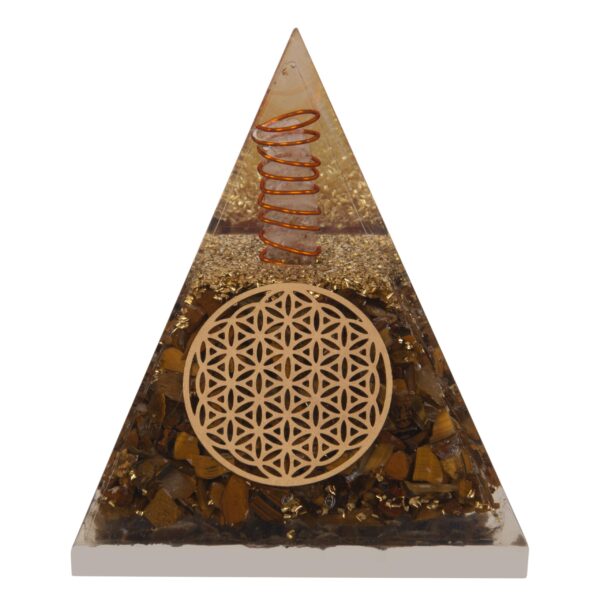 Agate Mart Tiger Eye Orgonite Pyramids with Black Tourmaline Pendant - Grounding and Protective Energy Set - Image 6