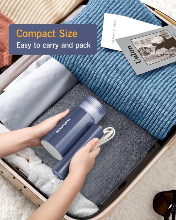 BEAUTURAL Steamer for Clothes, Foldable Handheld Clothing Wrinkles Remover for Garments, 30-Second Fast Heat-up, Portable Fabric Steamer for 120V Countries, Not for Use in 220V Such as Europe - Image 4