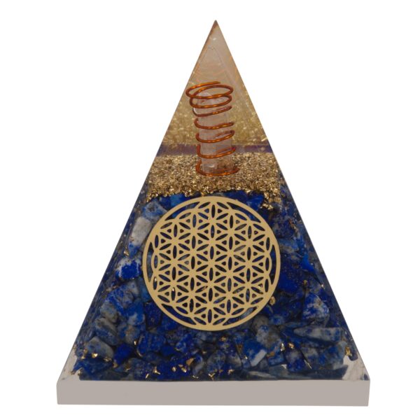Agate Mart Lapis Lazuli Orgonite Pyramid - Healing Crystals for Success - Elevate Meditation with Orgonite Energy, Includes Black Tourmaline Pendant - Image 6