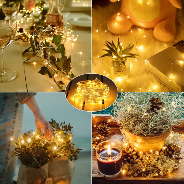Brightown 24 Pack Fairy Lights Battery Operated - 7Ft 20 Led Mini String Lights Silver Wire Waterproof Firefly Starry DIY Lights for Bedroom Patio Wedding Party Christmas Decor (Warm White) - Image 6