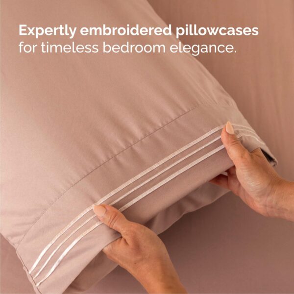 Queen Size 4 Piece Sheet Set - Comfy Breathable & Cooling Bed Sheets Set - Hotel Luxury Bedding for Women, Men, Kids, Teens, Boys & Girls - Deep Pockets, Ultra-Soft, Wrinkle Free - Oeko-Tex - Mauve - Image 6